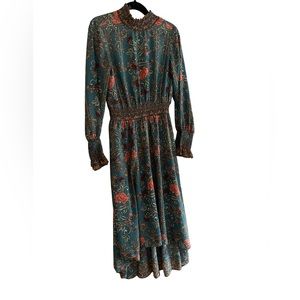 NANETTE LEPORE SMOCKED NECK/WAIST DRESS